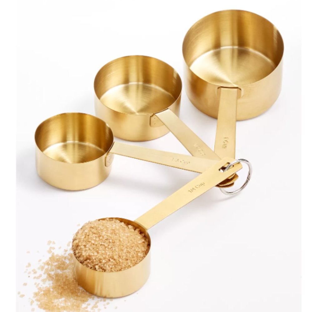 Martha Stewart Set Of 4 Gold Finished Steel Measuring 1/4 - 1 Whole Cups